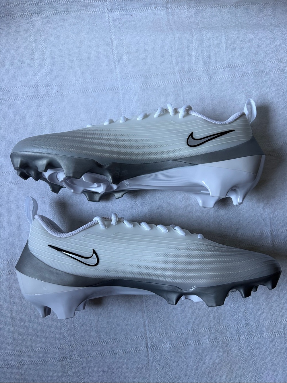 Nike Vapor Speed 3 Football Cleats White Silver Grey Men’s Size 10 FB3303-100 - Picture 7 of 8